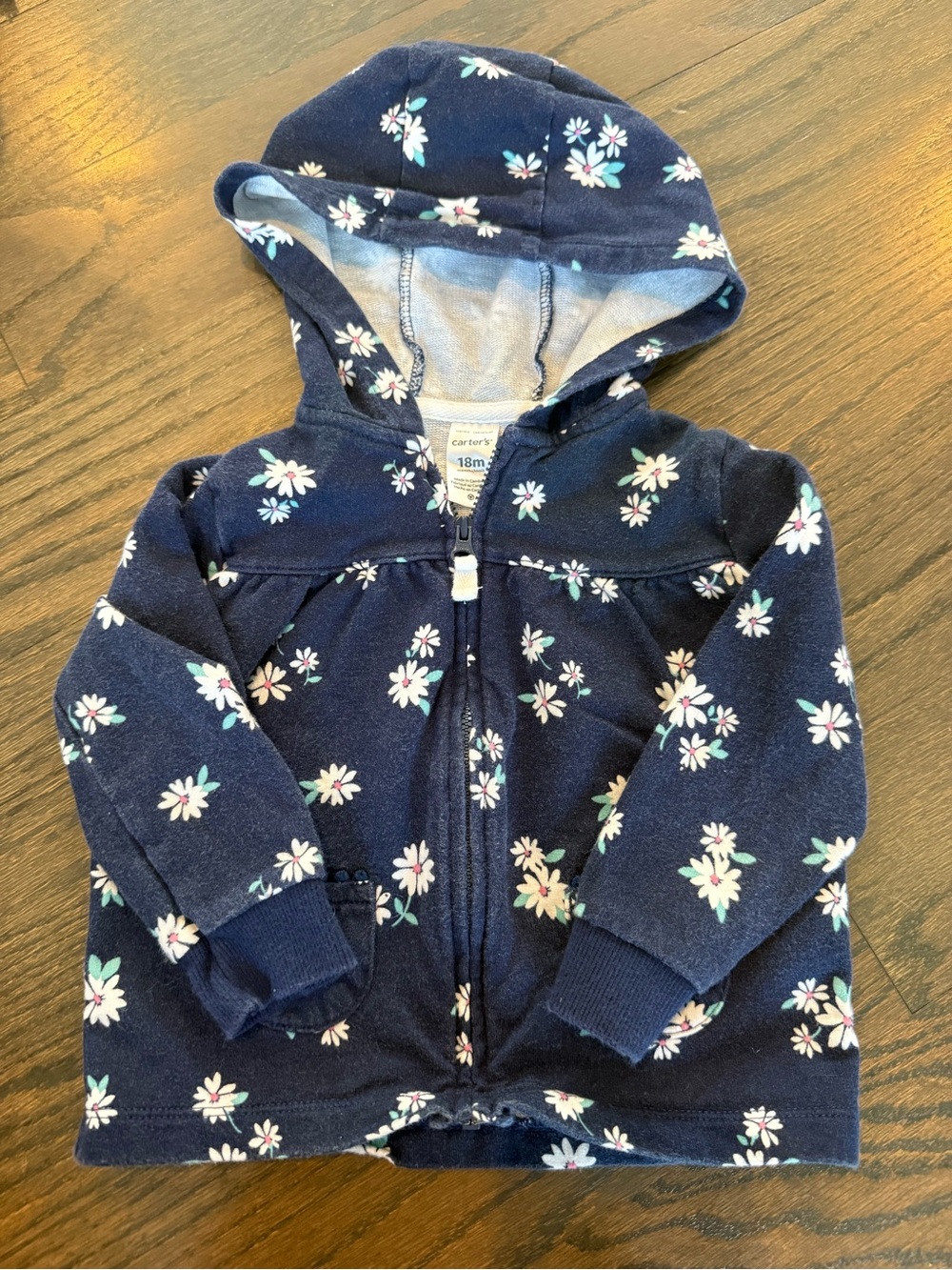 18 Month Floral Zip Up Sweater
